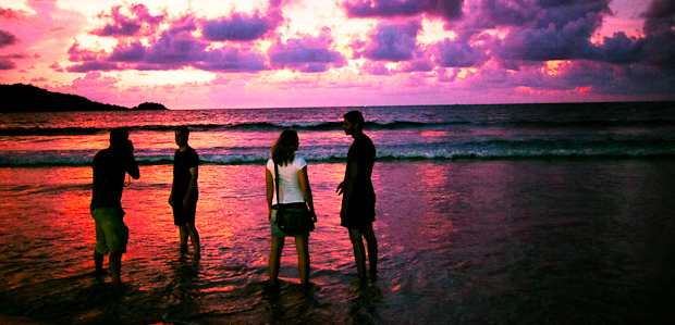 Wading into the sunset
